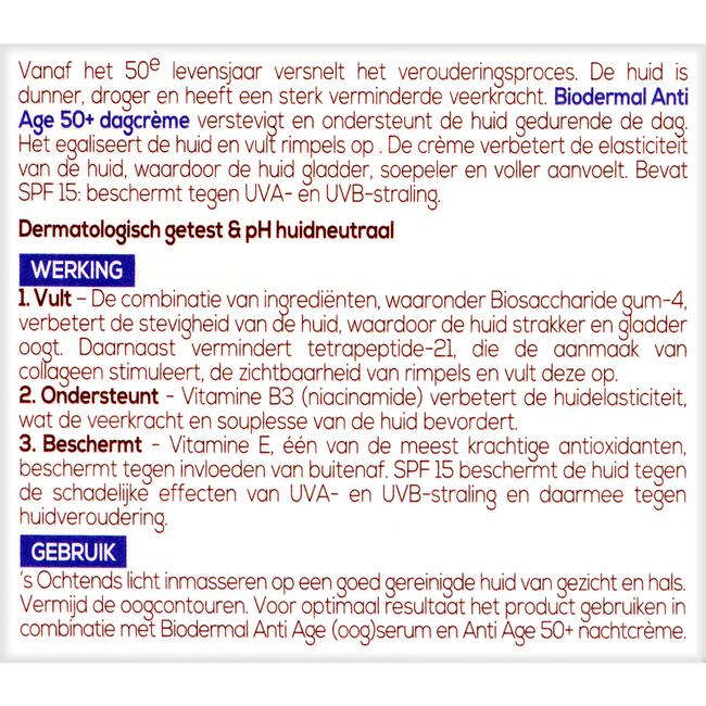 Biodermal Anti Age 50+ Dagcrème SPF 15 50 ML