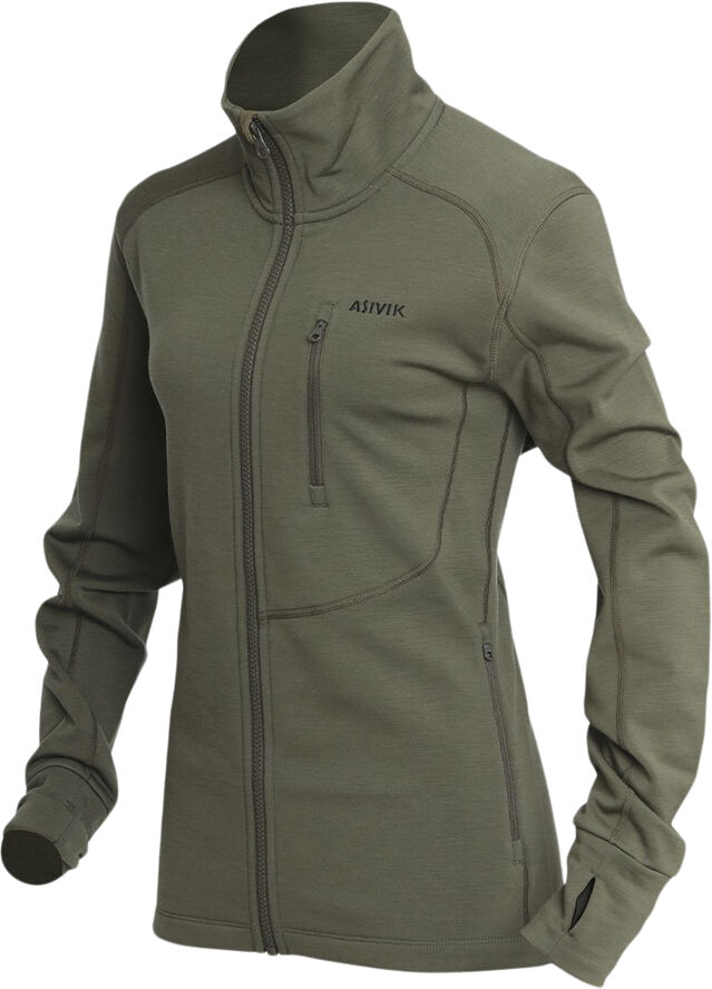 Asivik Asivik Adventure Mid uldfleece, dame Olive Grøn