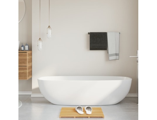 VIDAXL - Tapis de bain bambou 54x36 cm