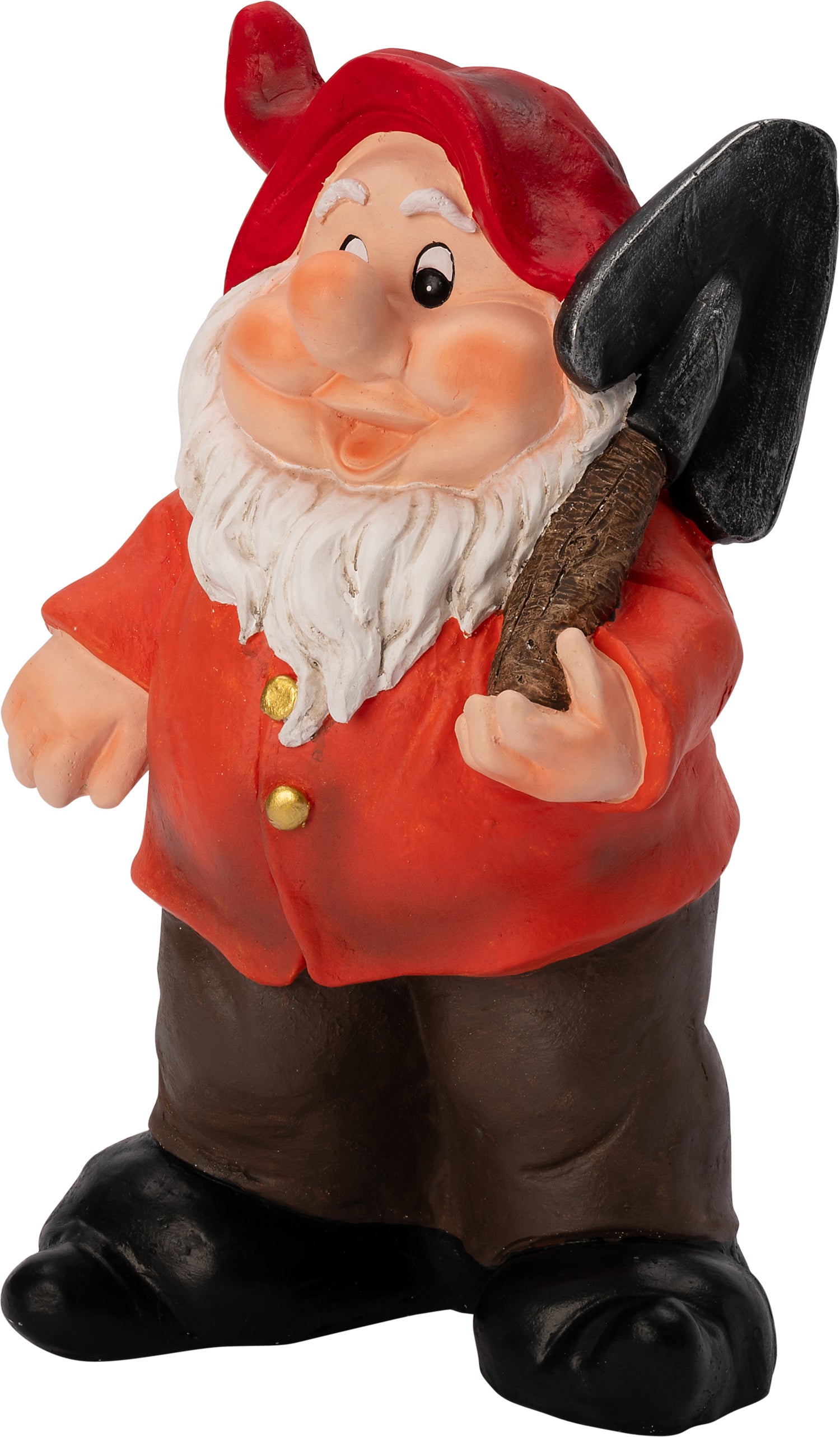 Intratuin tuinkabouter met schep rood / bruin 27 x 21 x 46 cm