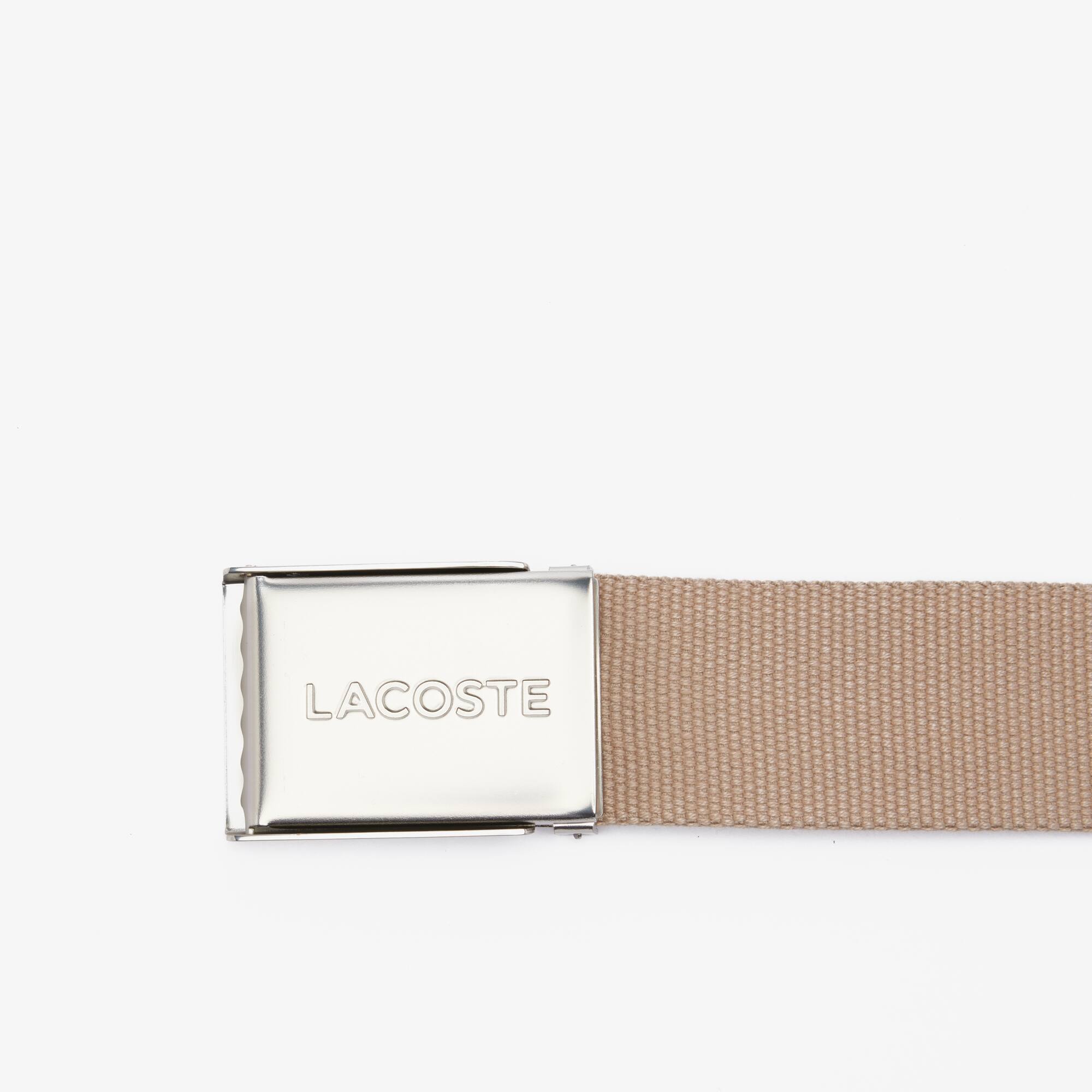 Ceinture sangle boucle gravée Lacoste Édition Made in France Ceintures - Beige - Lacoste - Homme