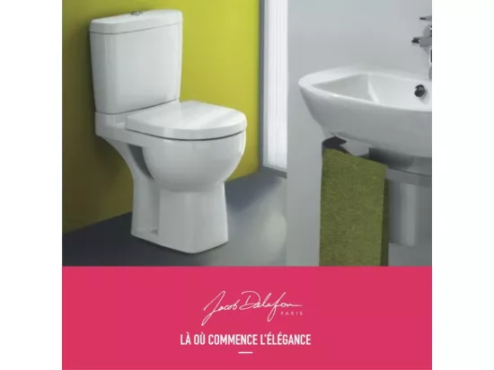 WC à poser JACOB DELAFON Odeon up + abattant standard frein du chute