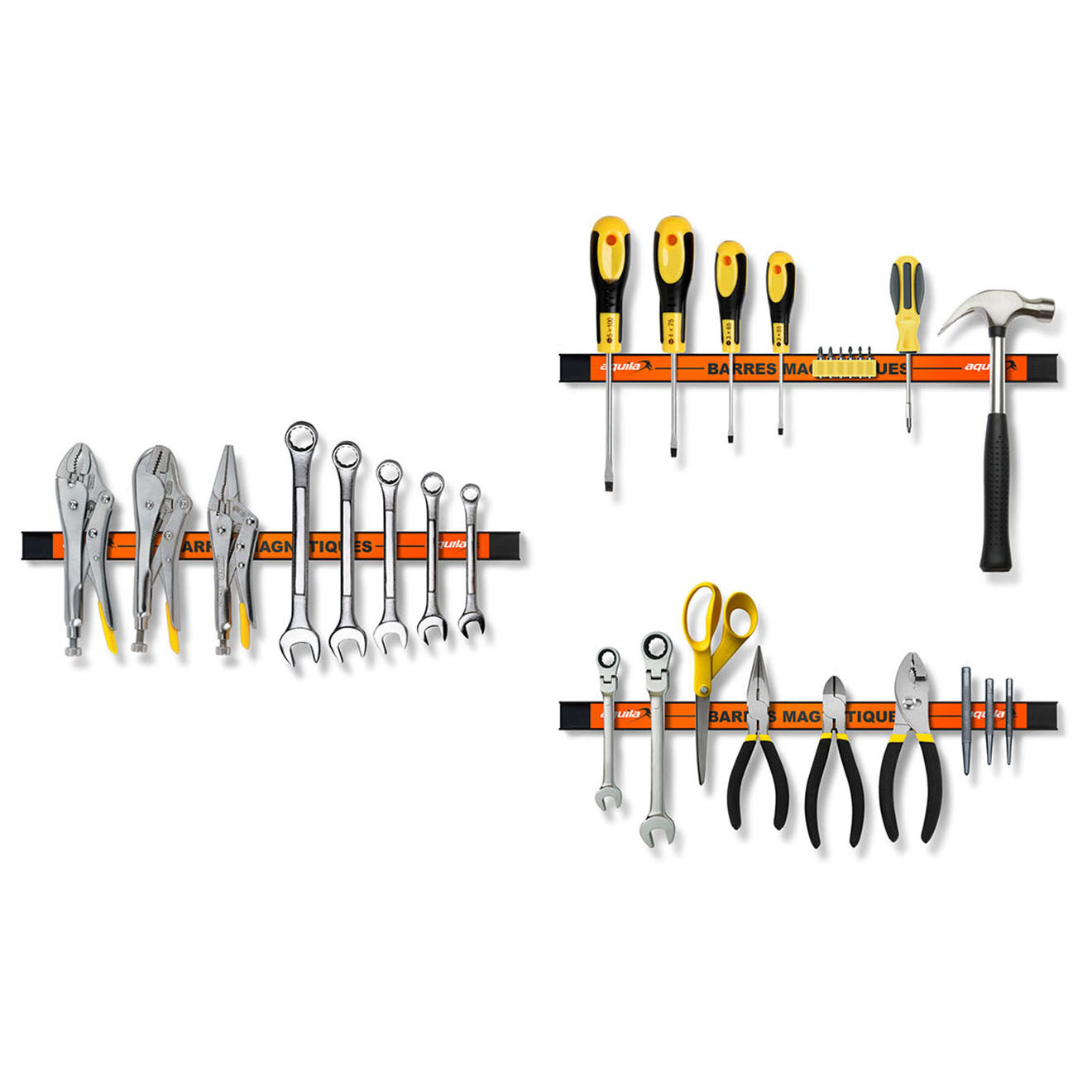 Pratik Garden 3 Barres magnétiques porte-outils multicolores - 46 cm