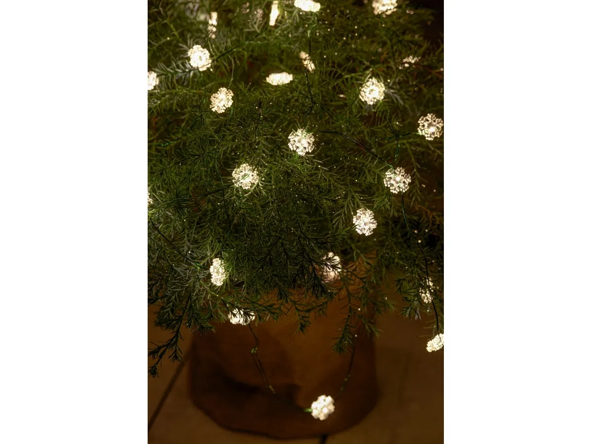 Sirius Nynne Snefnug Lyskæde - 40 LED - Klar/Grøn