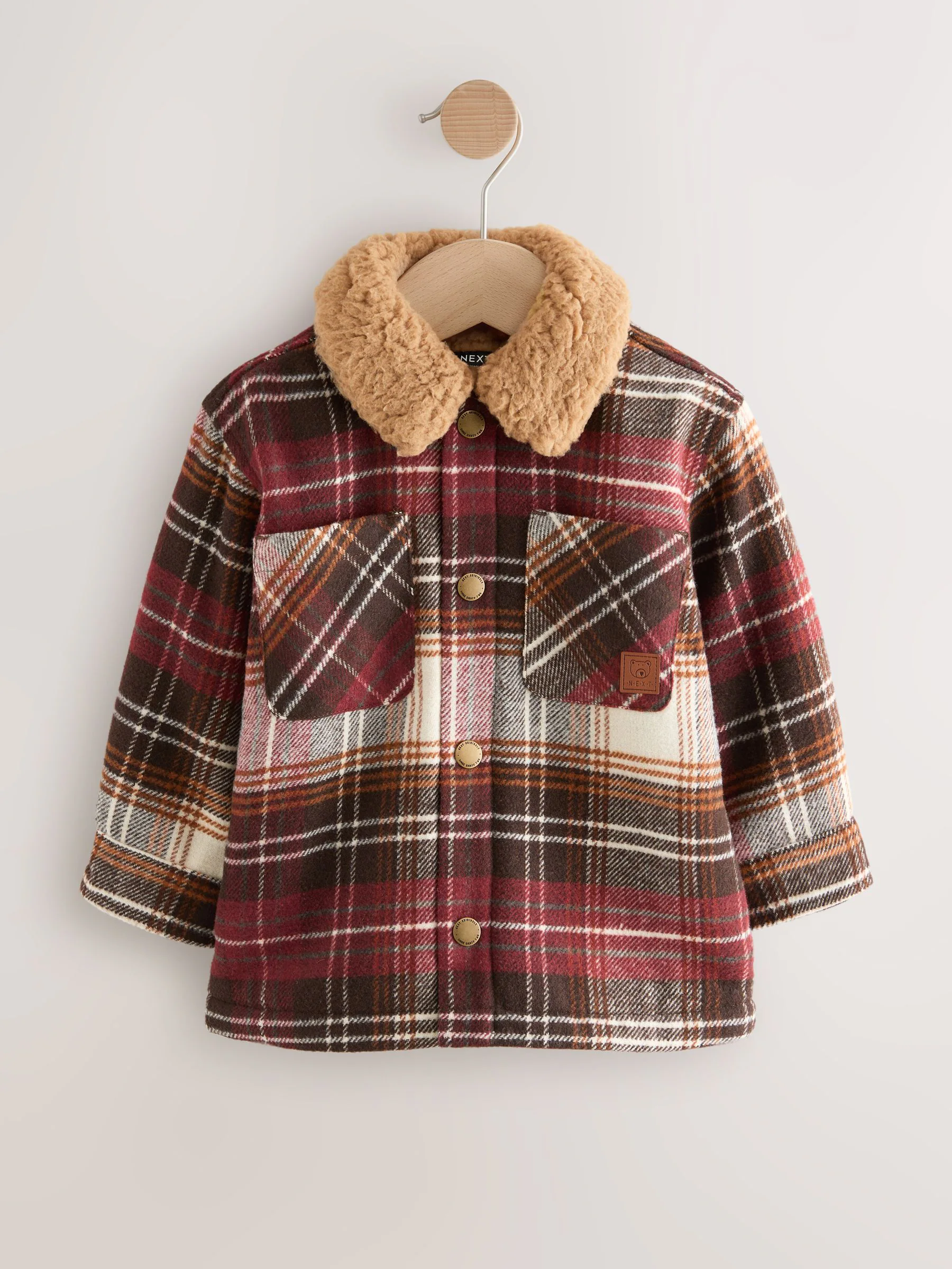 Rood geruit - Geruite shacket met borgvoering (3mnd -7jr)