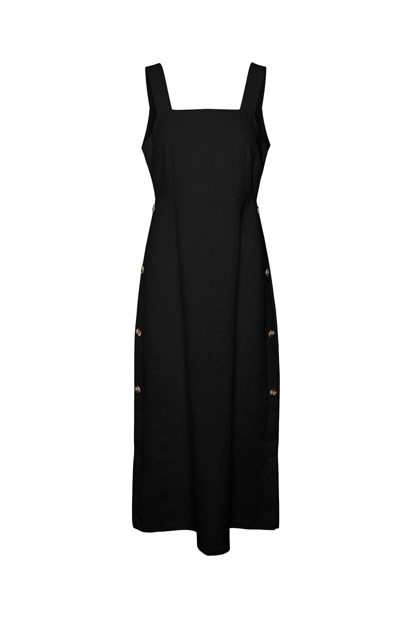 Vestido midi preto com alças