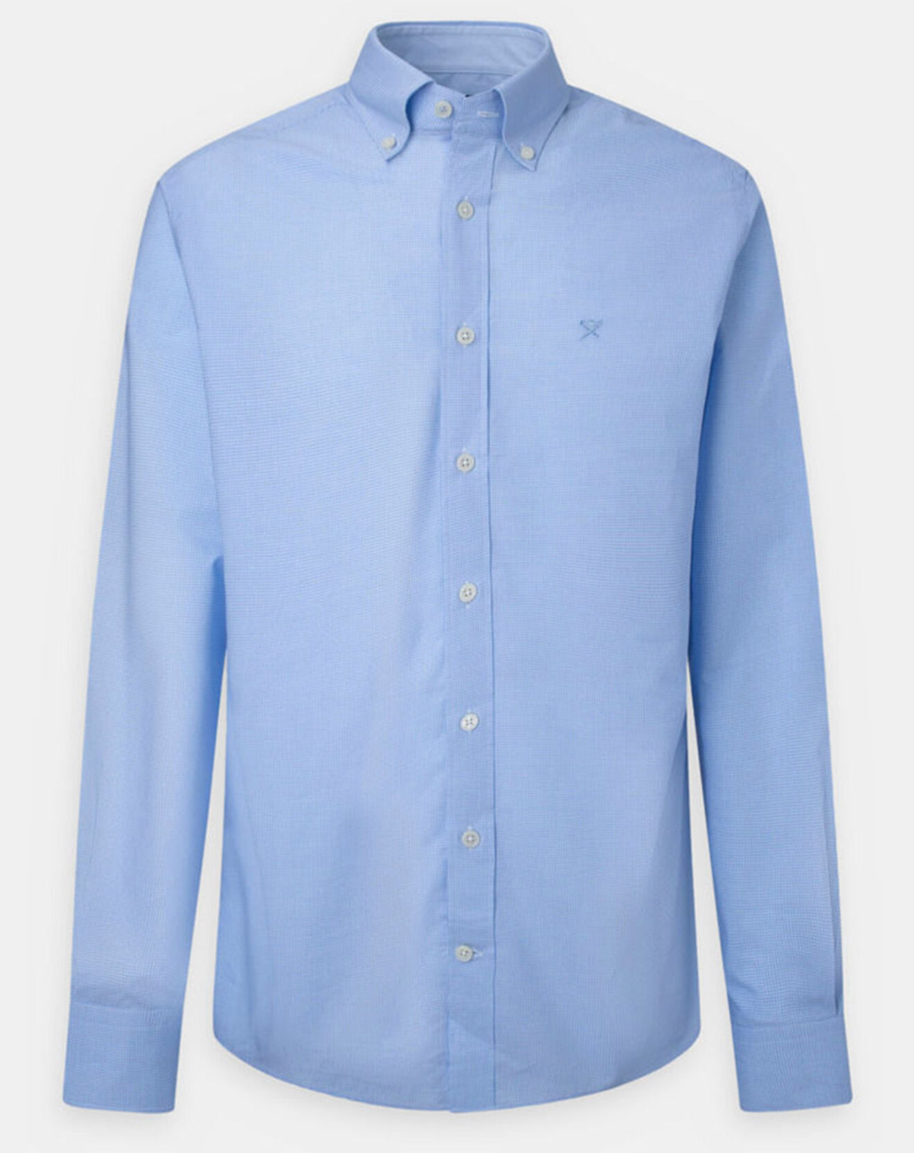 Hackett London Chemise Slim Fit Pop à micro vichy bleu ciel