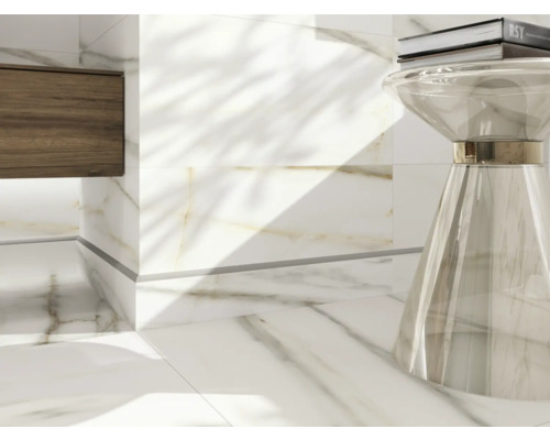 MIRAVA basis LUCCA Bianco goud mat 10 x 60 cm
