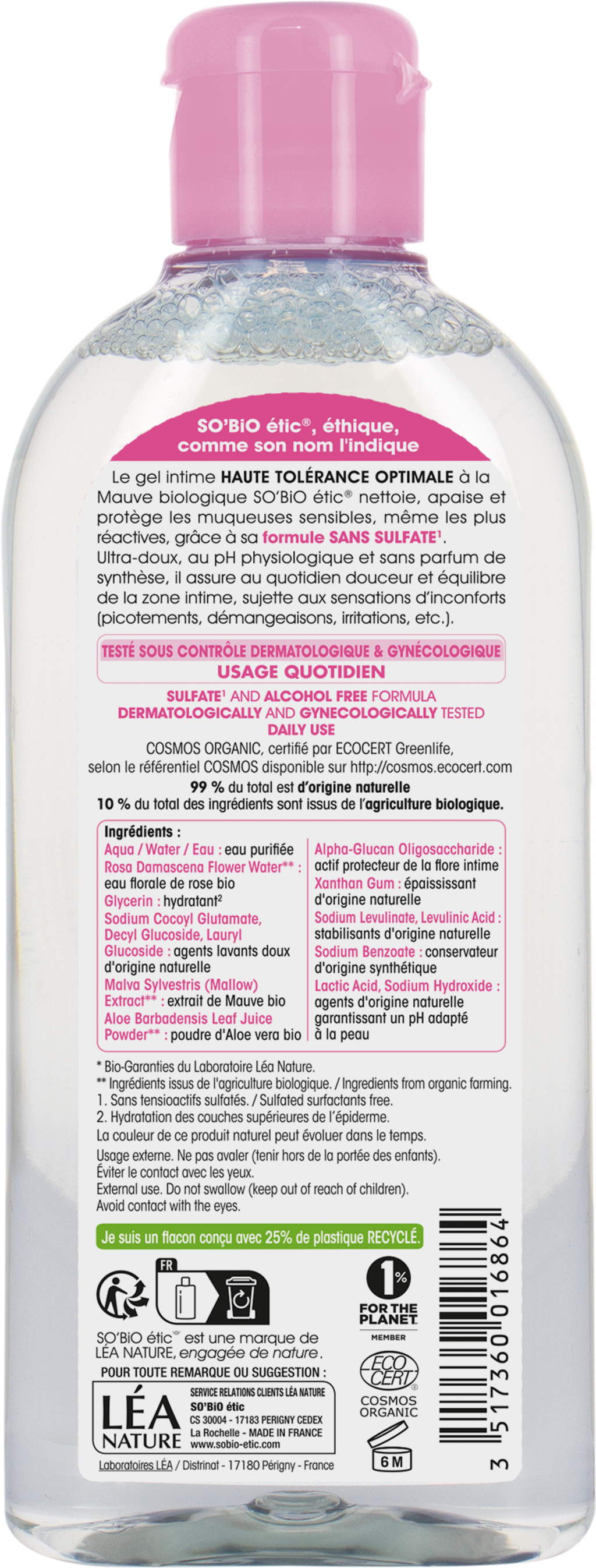 LÉA NATURE SO BiO étic  Hypoallergenes Intim-Reinigungsgel Malve, 150 ml