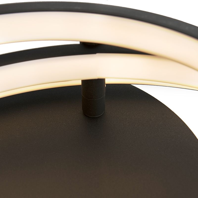 Moderne plafondlamp zwart incl. LED en dimmer- Rondas