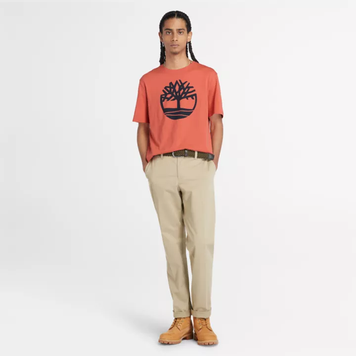 T-shirt à logo arbre Kennebec River pour homme en orange