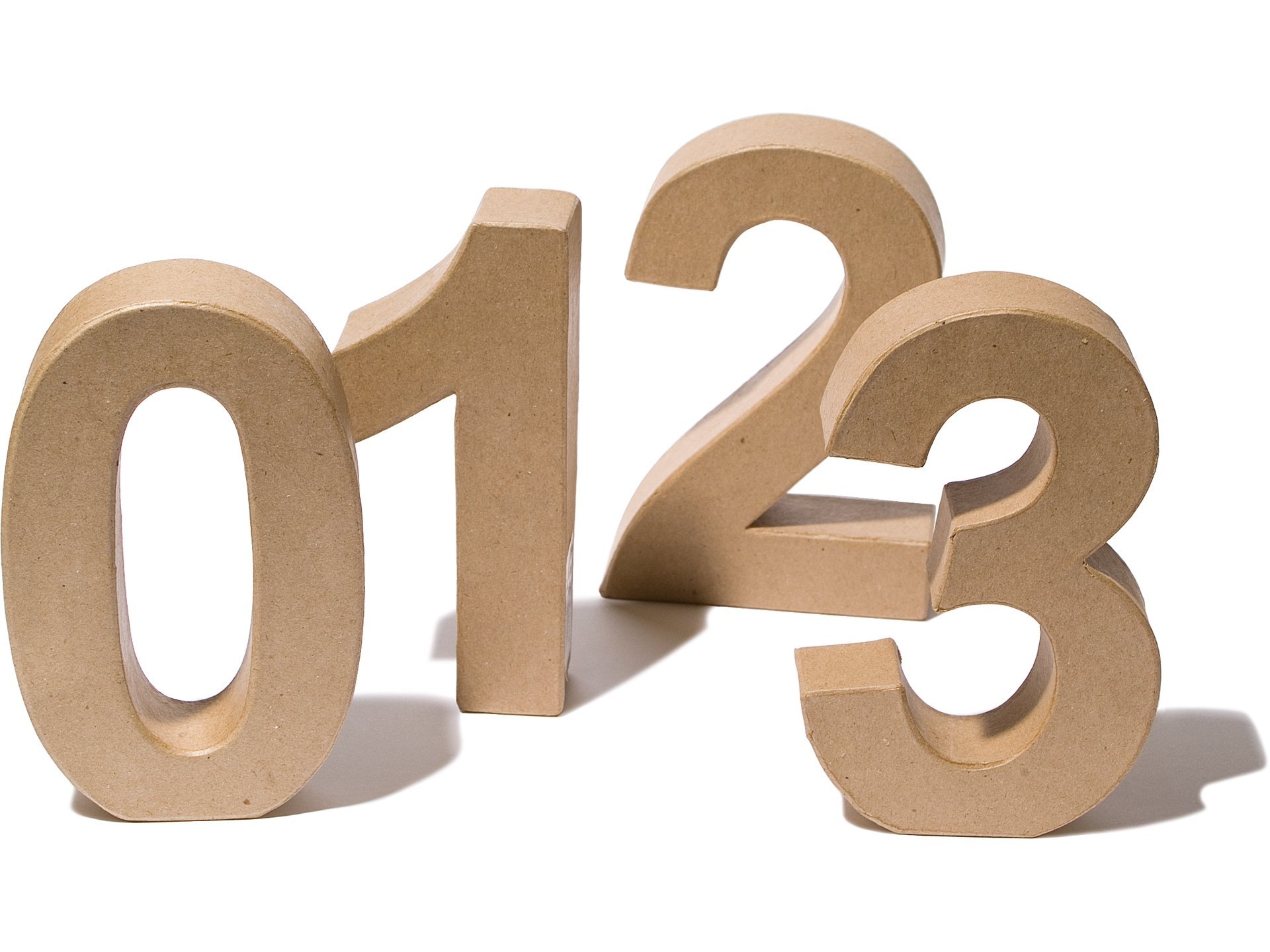 Pappmaché Zahlen, braun