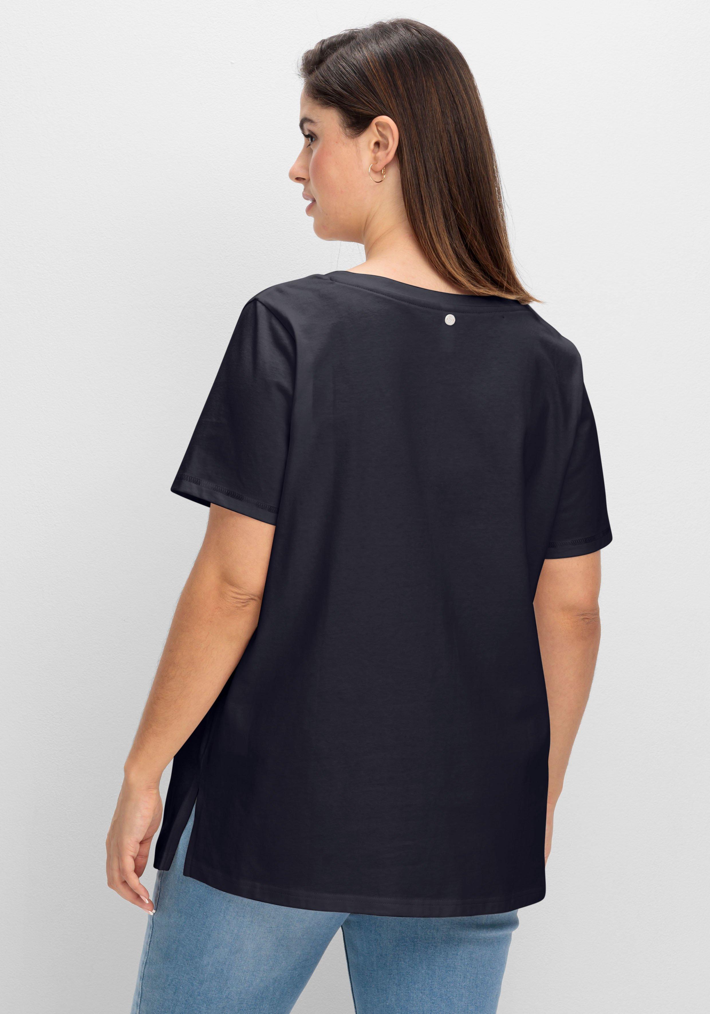 Shirt mit Karreeausschnitt