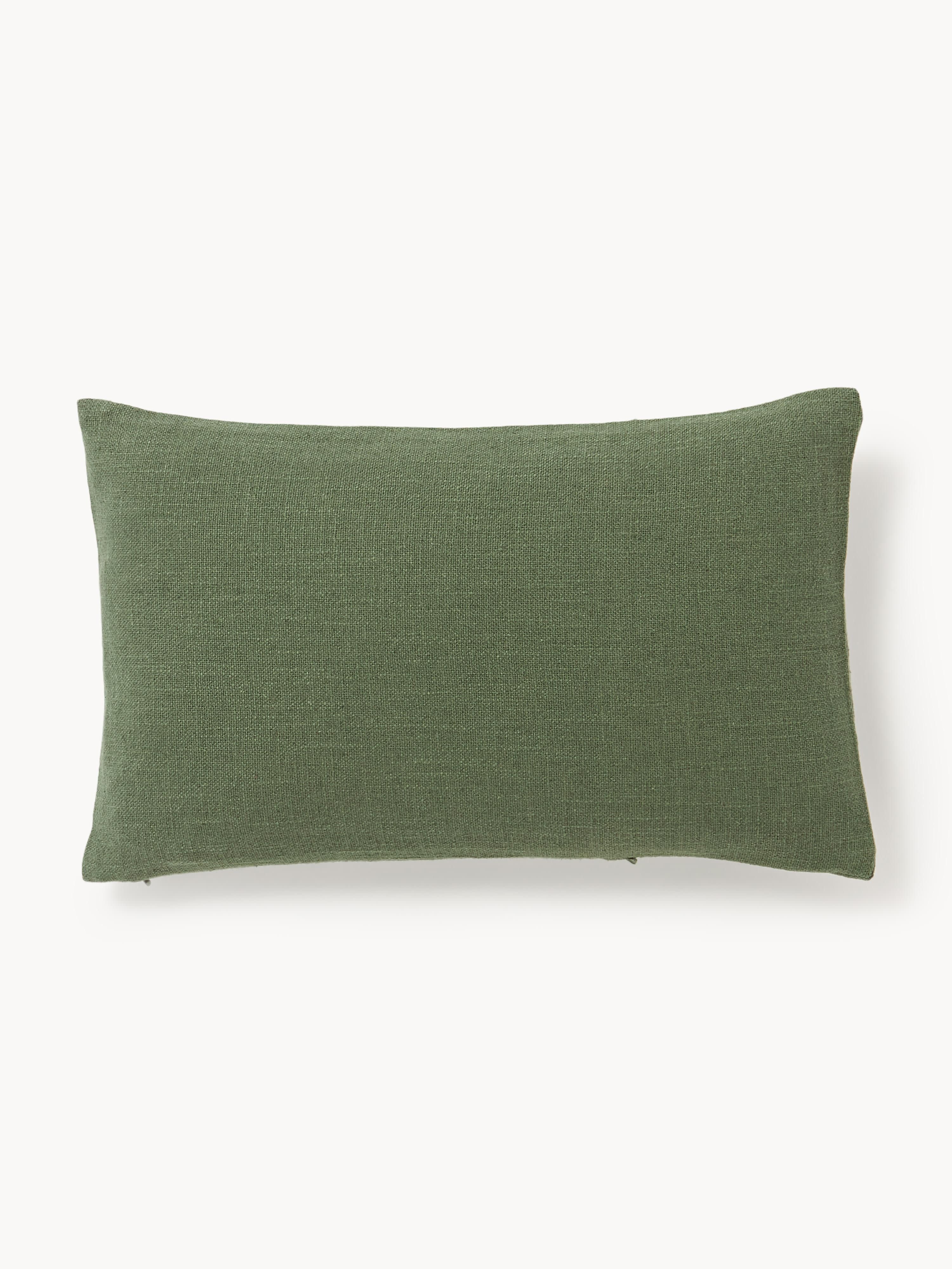 Handgeweven kussenhoes Terre met decoratieve naad