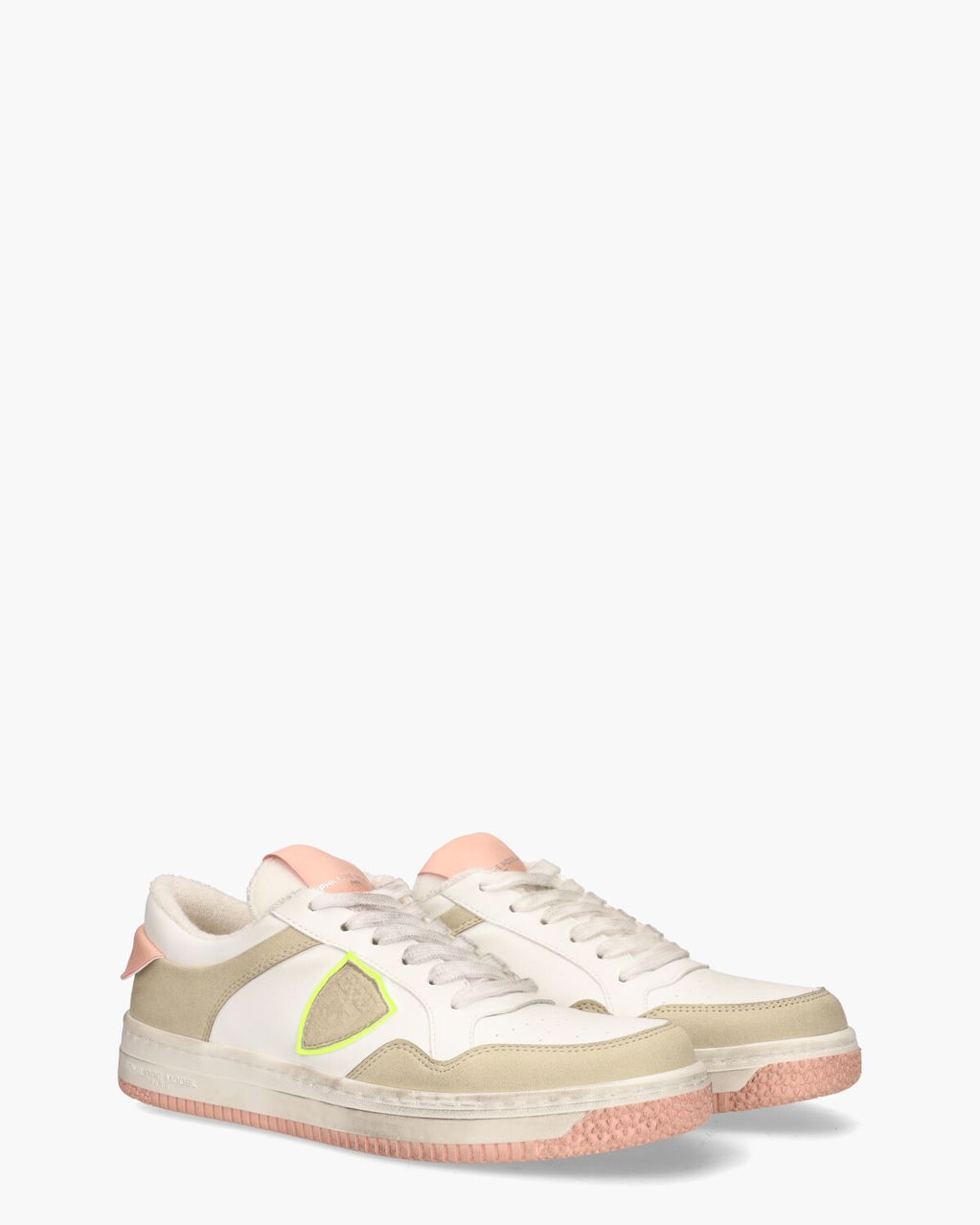 Philippe Model Lyon Recycle Mixage Wit/Beige/Roze Damessneakers
