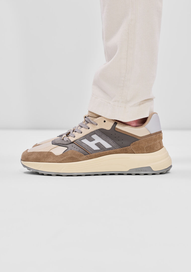 beige hogan lage sneakers hyperlight allacciato h