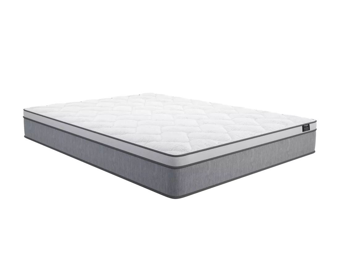 Ensemble 160 x 200 cm sommier coffre naturel clair + matelas ressorts ensachés ép.22cm - SERENITE de YSMÉE
