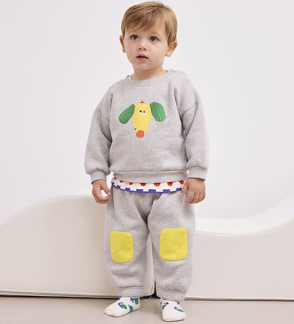 Bobo Choses Sweatshirt - Happy Dog - Heather Grey
