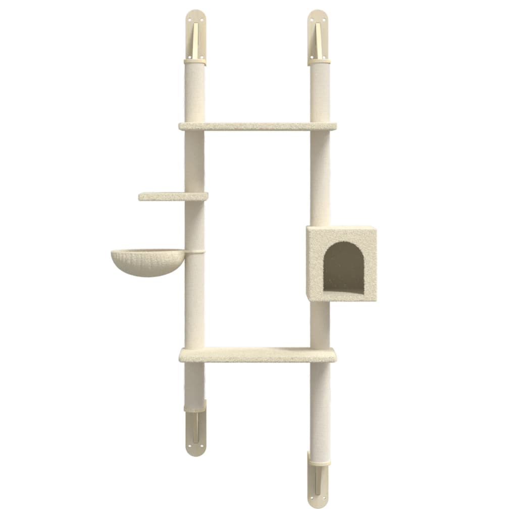 Arranhador de parede para gatos vidaXL, cor creme, 180 cm