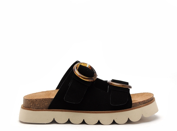 No name mules et sabots plats femme sandy slap noir