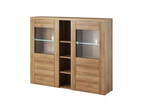 Vaisselier 2 portes avec LED Amaury Bois