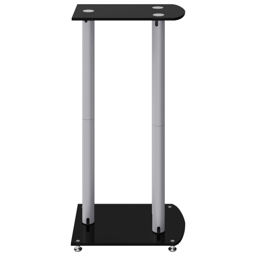 vidaXL Speakerstandaards, 2 stuks, zwart en zilver, gehard glas