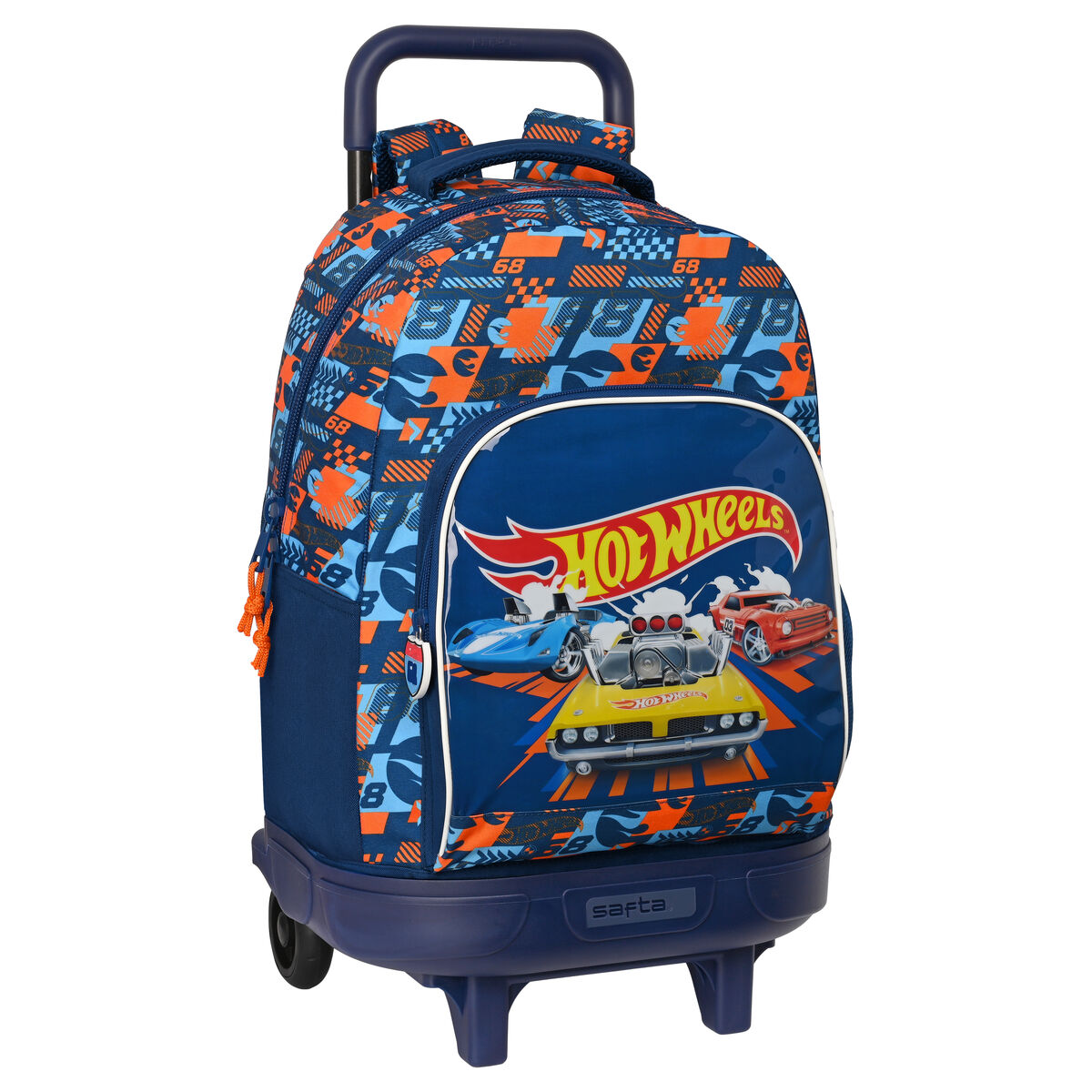 Mochila escolar Hot Wheels Speed Club com rodas