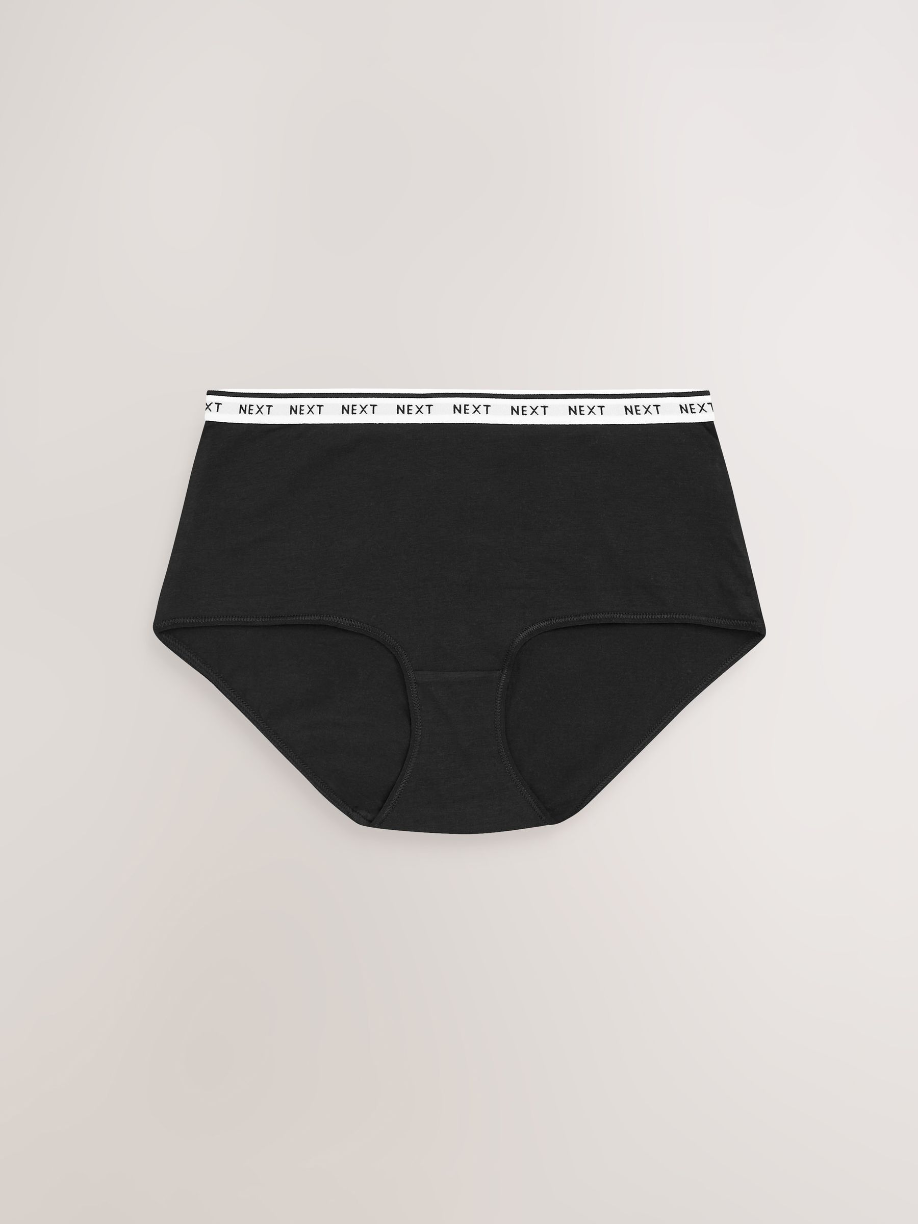 Wit/zwart/grijs - 4 Katoenen slipjes met logotailleband