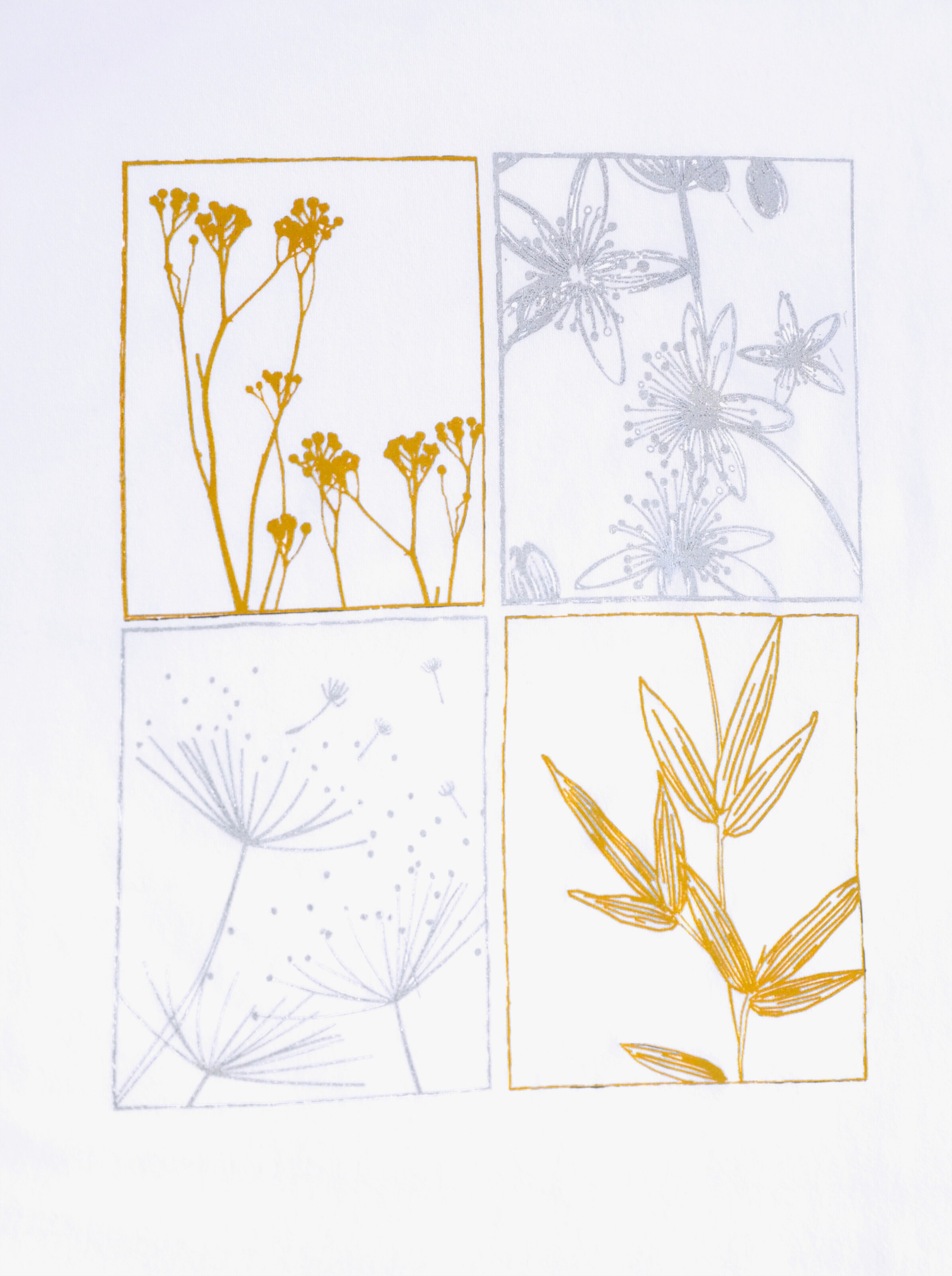 T-Shirt mit gold- und silberfarbenem Folien-Print
