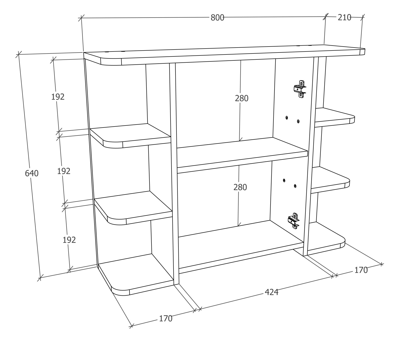 Spiegelschrank NILOSI - weiß - 80 cm