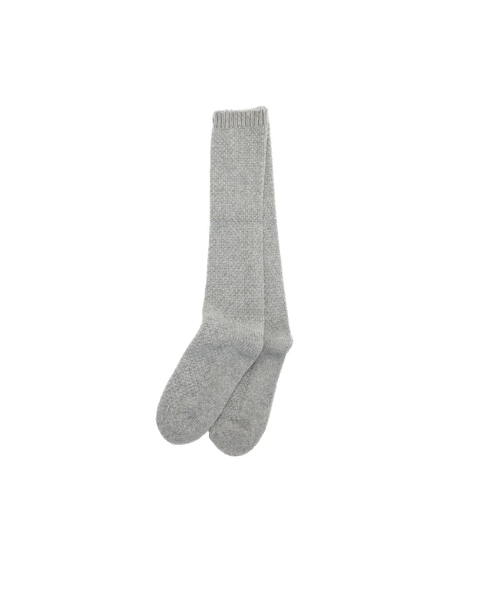 Moshi Moshi Mind  pearly knæstrømper - Light Grey Melange