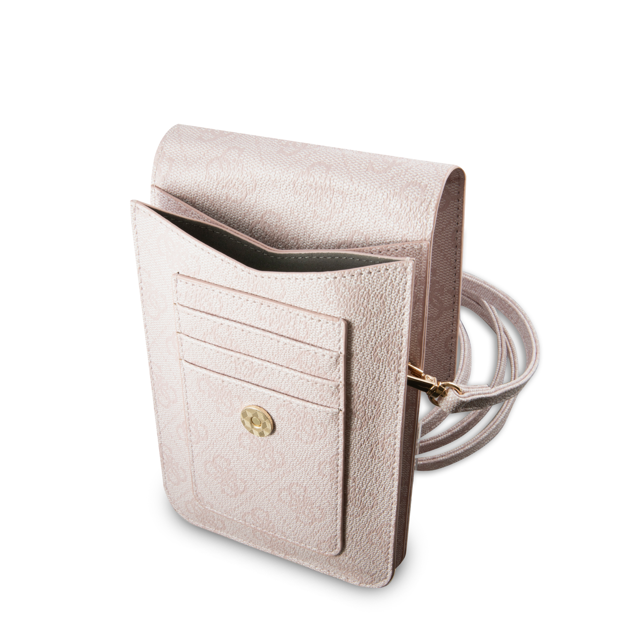 4G Wallet Bag Universal Handy Umhänge Tasche Metall Logo (GUWBG4GFPI) - Rosa