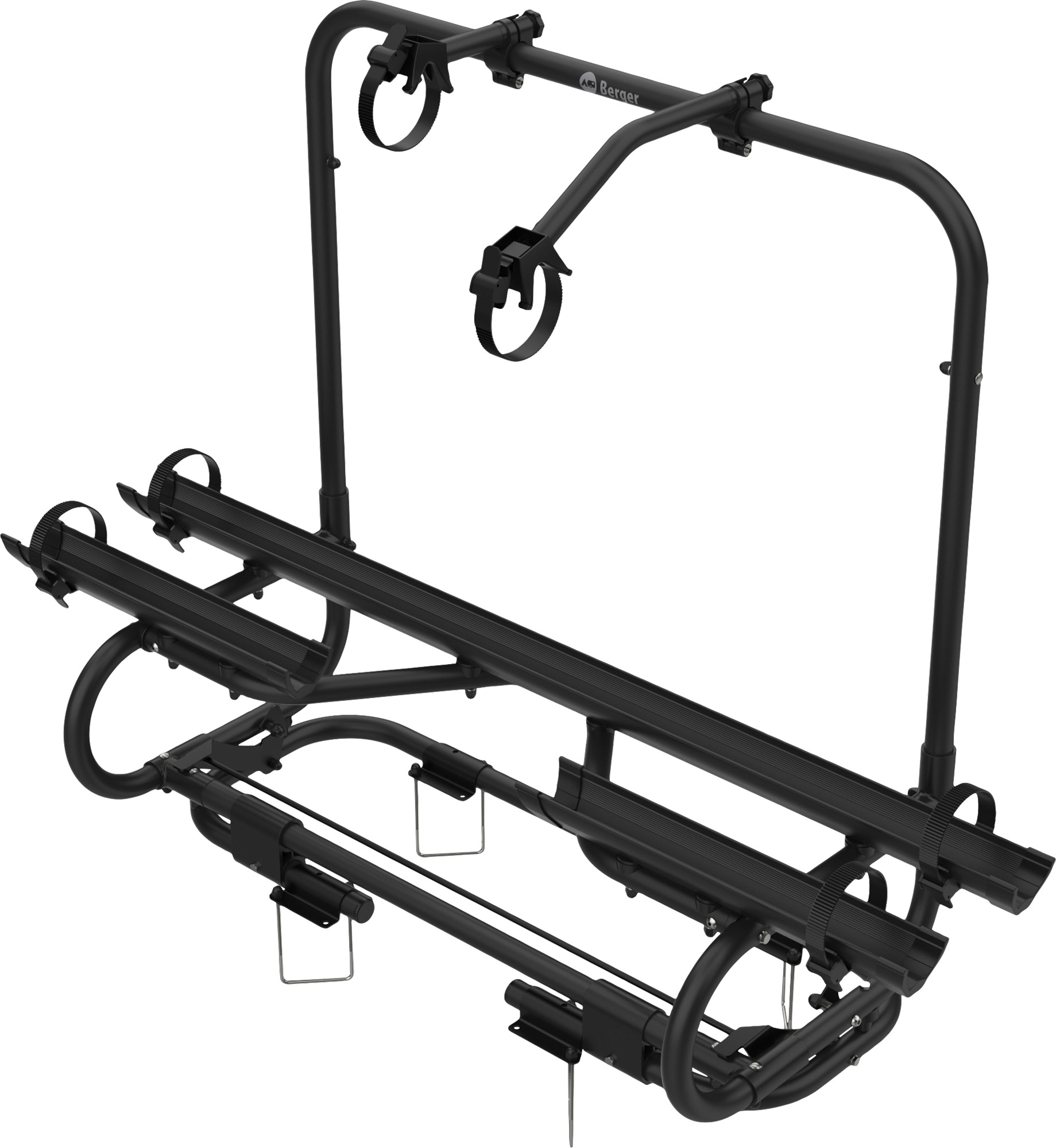 Berger Premium 2 XL Deichsel Fahrradträger schwarz für 2 Fahrräder, E-Bike geeignet
