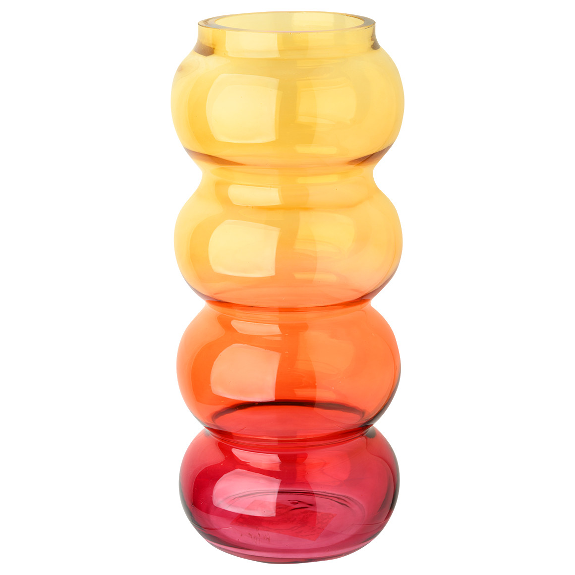 Vase in welliger Form pink / bunt