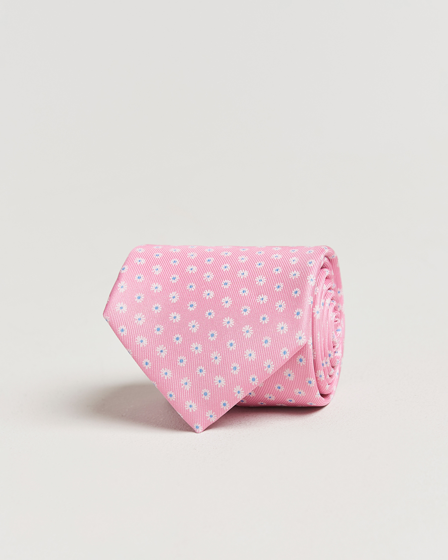 E. Marinella 3-Fold Printed Silk Tie Pink