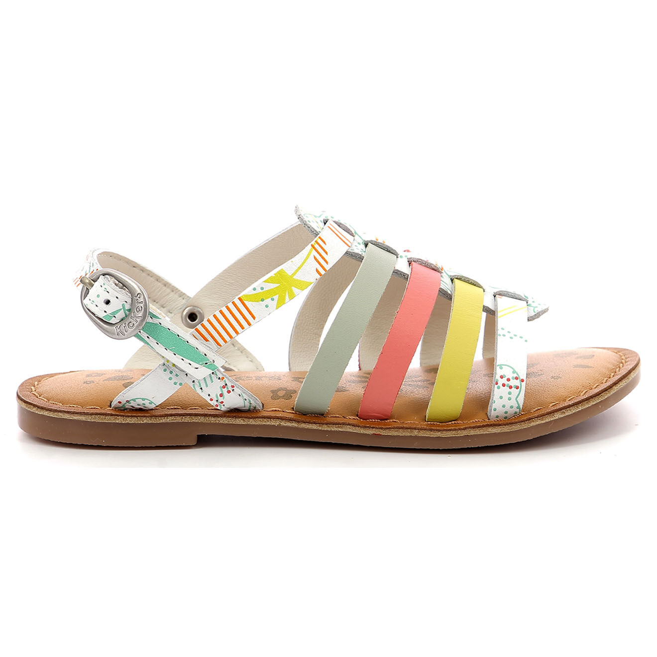 Kickers Sandales en Cuir Dixon blanc/sunshine