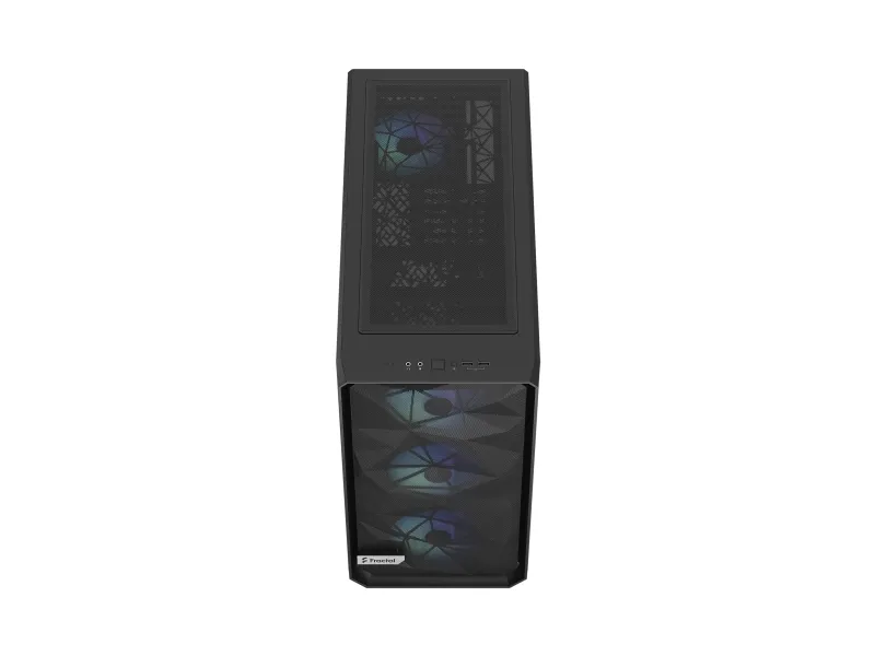 Fractal Design Meshify 2 Lite - Tower - udvidet ATX - sidepanel med vindue (hærdet glas) - ingen strømforsyning (ATX) - RGB-sort TG-lystone - USB/Lyd