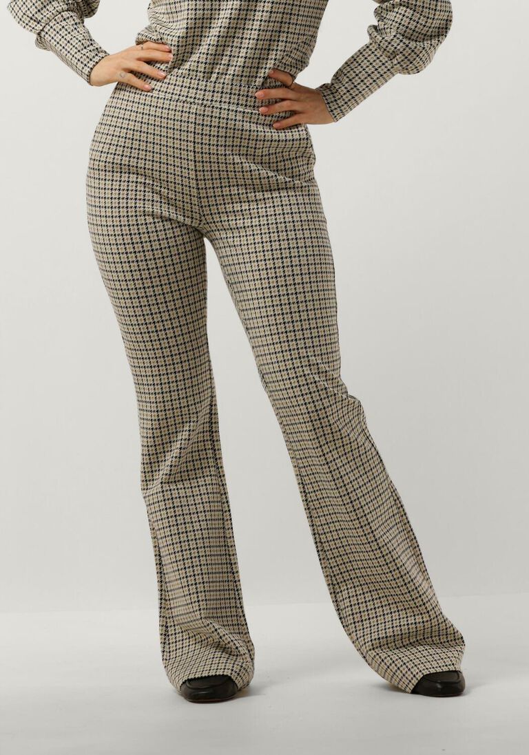 SUMMUM multi summum flared broek flared pants prince de galles with lurex