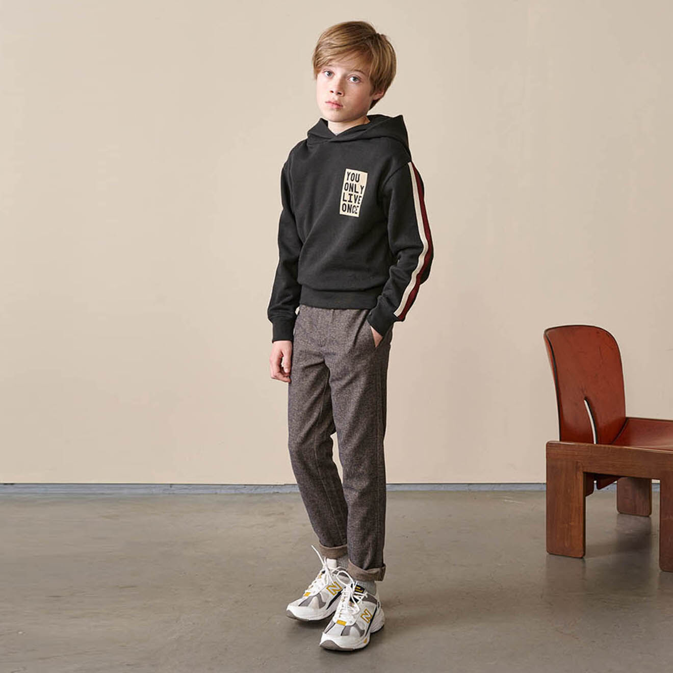 Bellerose Sweat à capuche Furcy en Coton anthracite