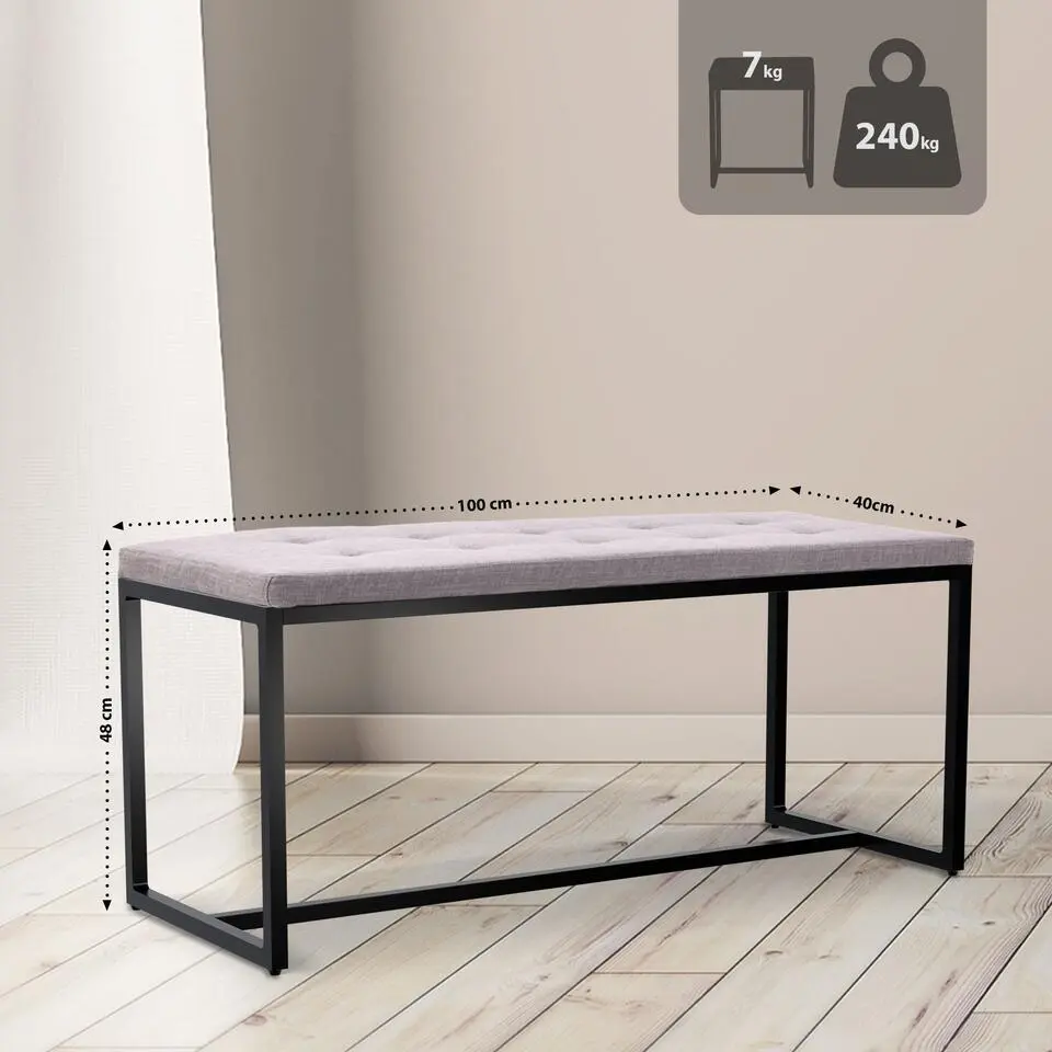 CLP 2-zits Bankje Barci 100 cm - grijs