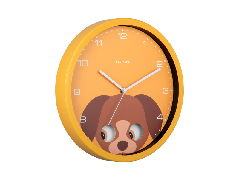 Wall Clock Peekaboo Dog