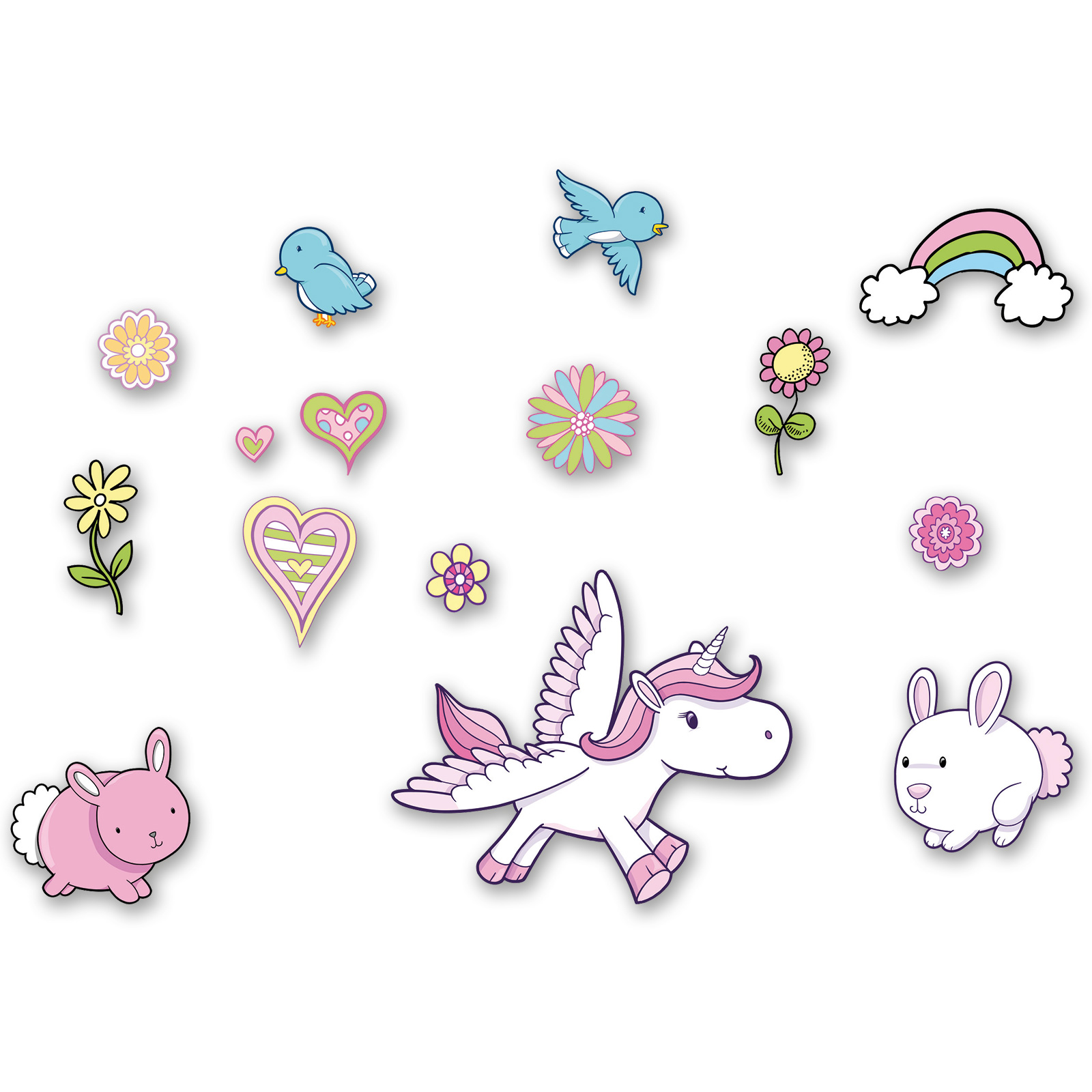 Wandtattoo - Einhorn-Motiv - selbstklebend