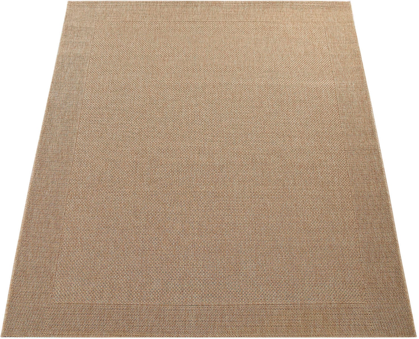 Paco Home Teppich »Waregem 621« rechteckig 4 mm Höhe Flachgewebe, meliert, mit Bordüre, Outdoor geeignet, Wohnzimmer