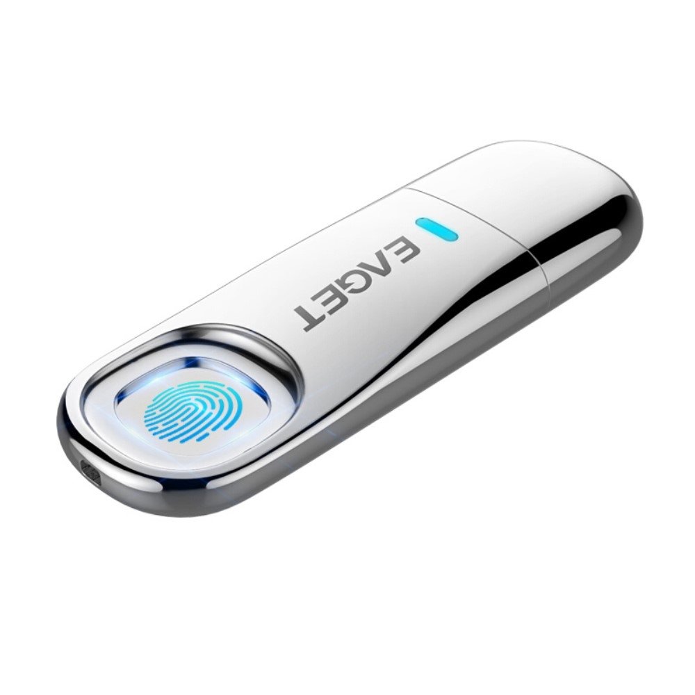 (64GB) USB 3.0 Speicher Stick Flash Drive mit Fingerabdruck Sensor Verschlüsselung - Silber