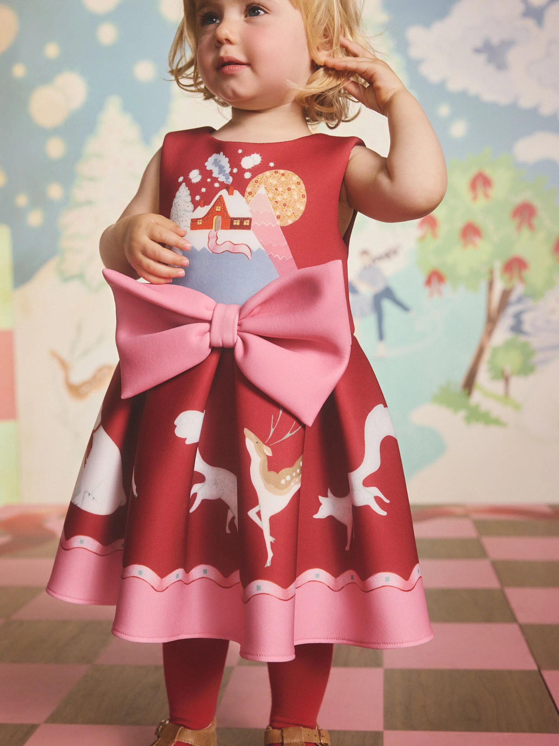 Rood - Cath Kidston Scuba gelegenheidsjurk (3mnd -7jr)