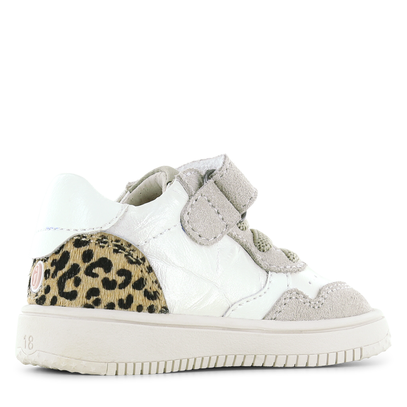 Shoesme beige sneakertje met panterprint Metallic, Microfiber leer, Ponyhai