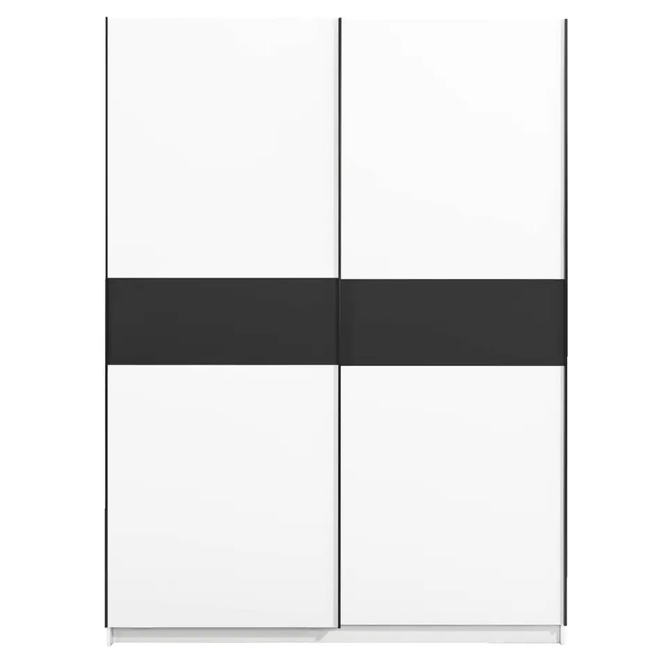 Schuifdeurkast Genua - wit/antraciet - 204x150x60 cm