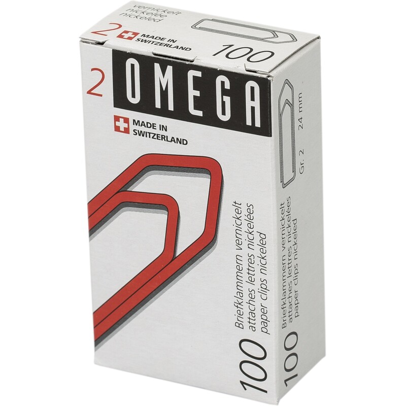Omega Büroklammern Nr. 2, 100 Stück