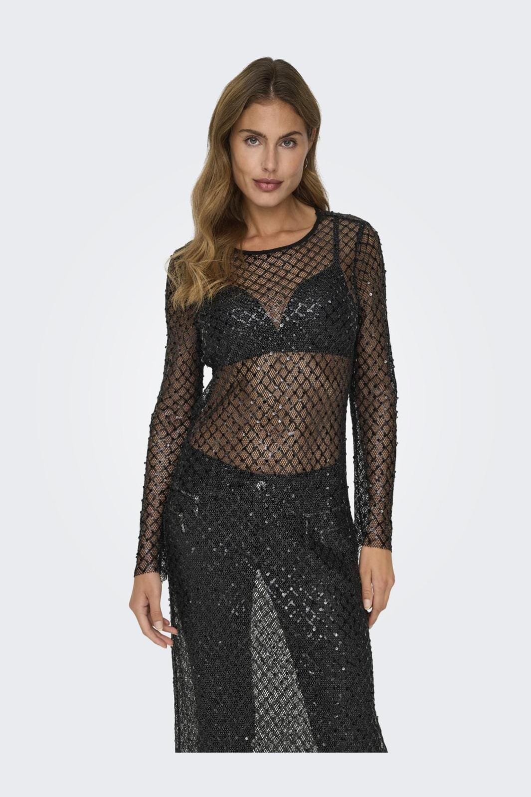 Only Onldonna Ls Ankle Sequins Dress