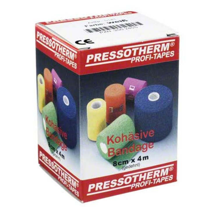 Pressotherm Kohäsive Bandage 8cmx4m weiß, 1 St